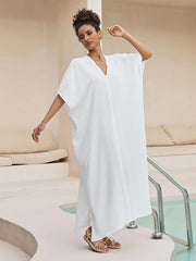 Vacay Kaftan Cover Up Women's Plus Solid Batwing Sleeve