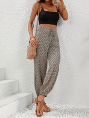 Allover Print Drawstring Pants Casual Elastic Waist Long Length Pants