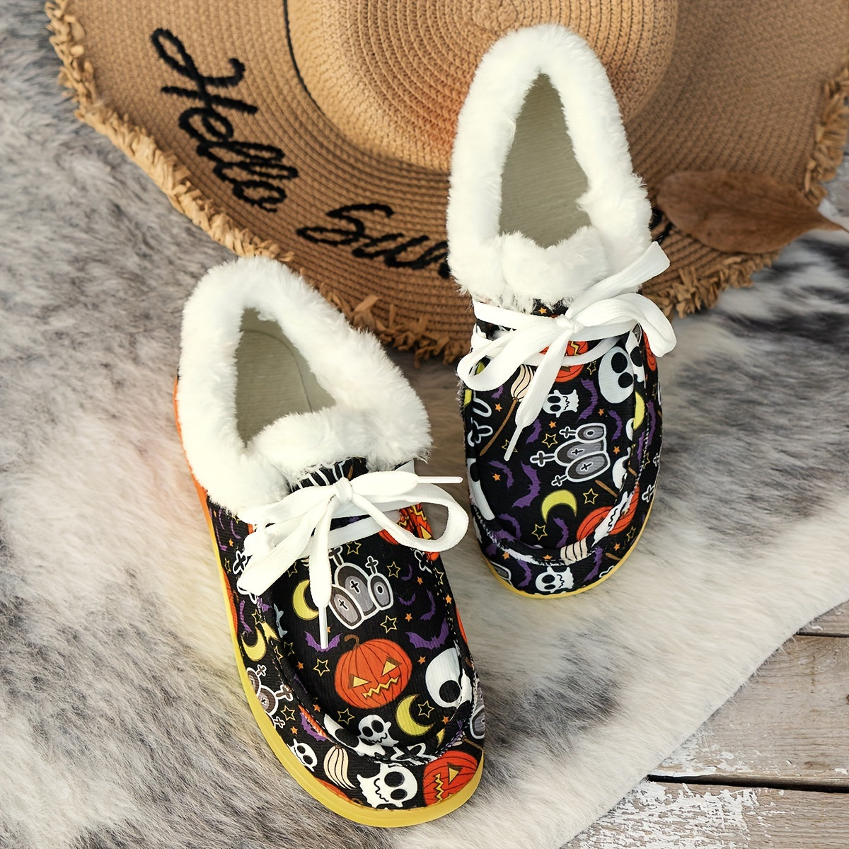 Women's Halloween Skeleton Pattern Non slip Sneakers Low Top Sport Shoes