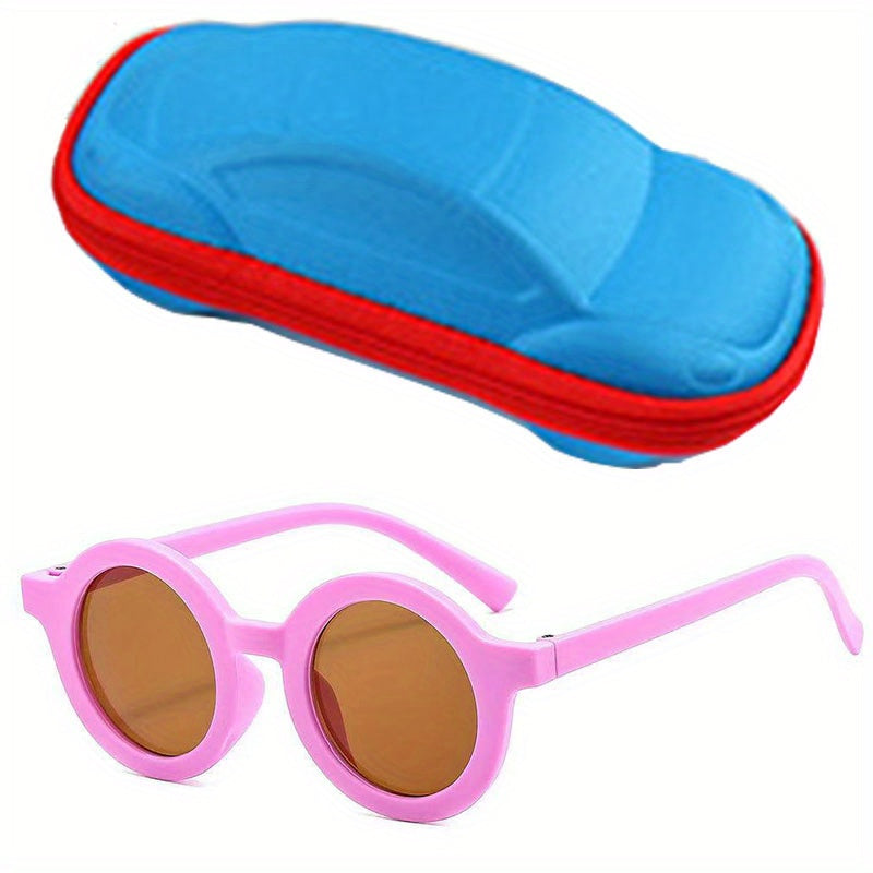 Kid's Matte Sunshade Sunglasses Round Frame Mocha Colored Glasses