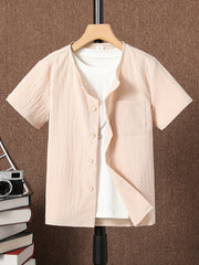 Boys Preppy Short Sleeves Shirt Summer Clothes