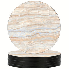 6pcs Colorful Marbling Coasters Non-slip Rubber Drink Coasters