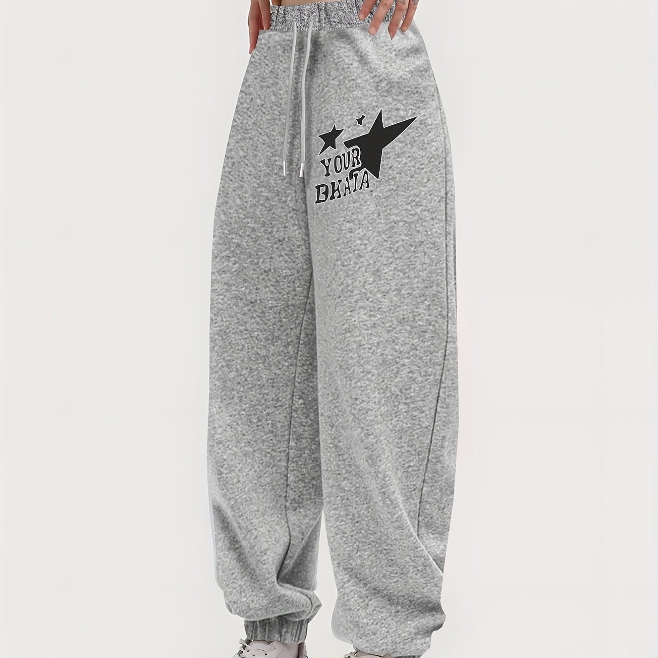 Women's Personality Print Sweatpants Casual Drawstring Sports Pants