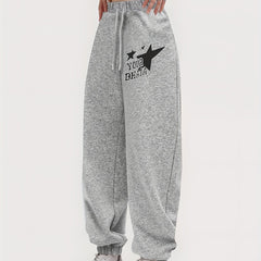Women's Personality Print Sweatpants Casual Drawstring Sports Pants
