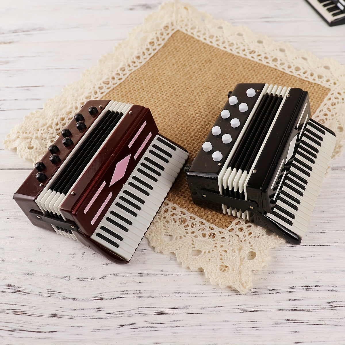 1:12 Dollhouse Accordion Realistic Musical Instrument Decor