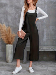 Wide Leg Casual Overall Jumpsuit with Pockets