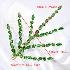 Green Rhinestone Bridal Headband for Women - Sparkling Floral for Weddings