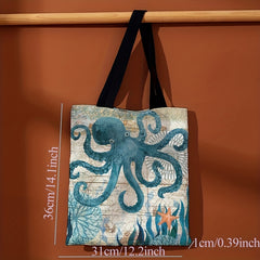 Seaweed Octopus Tote Bag Cartoon Canvas Shoulder Bag
