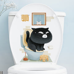 Cat Kitten Toilet Lid Sticker Home Decor