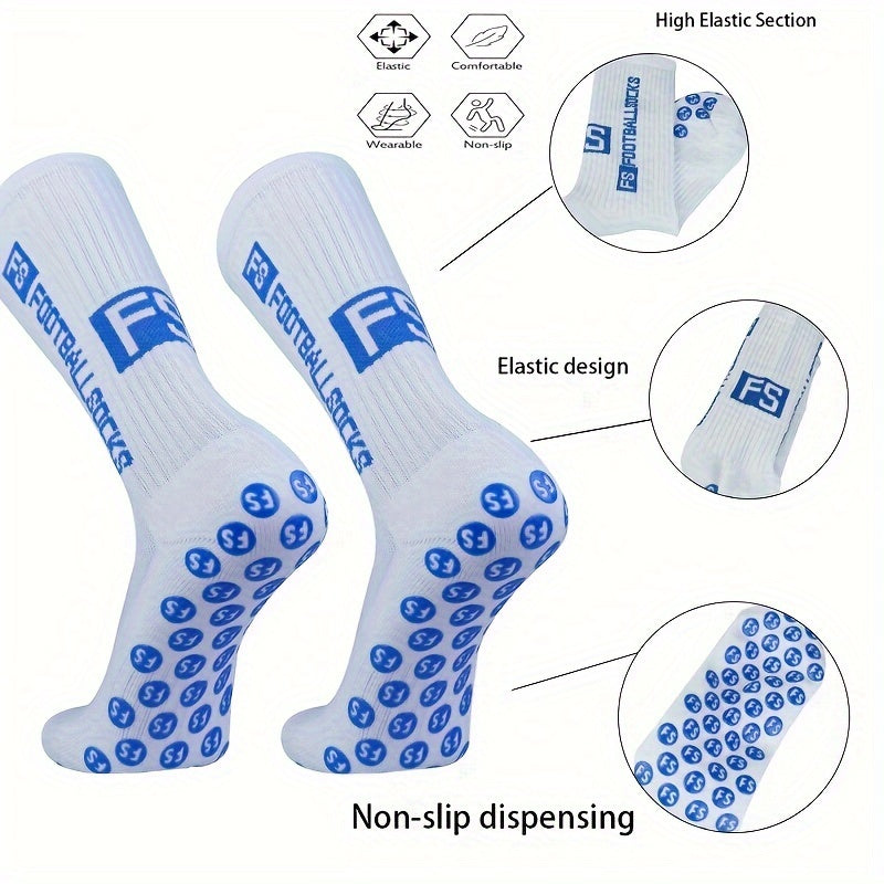 2 Pairs Men's Mid Crew Sport Socks - Sweat Absorbing & Comfy