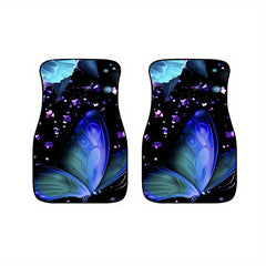 4pcs Galaxy Butterfly Car Floor Mats Water Absorbent Non Slip