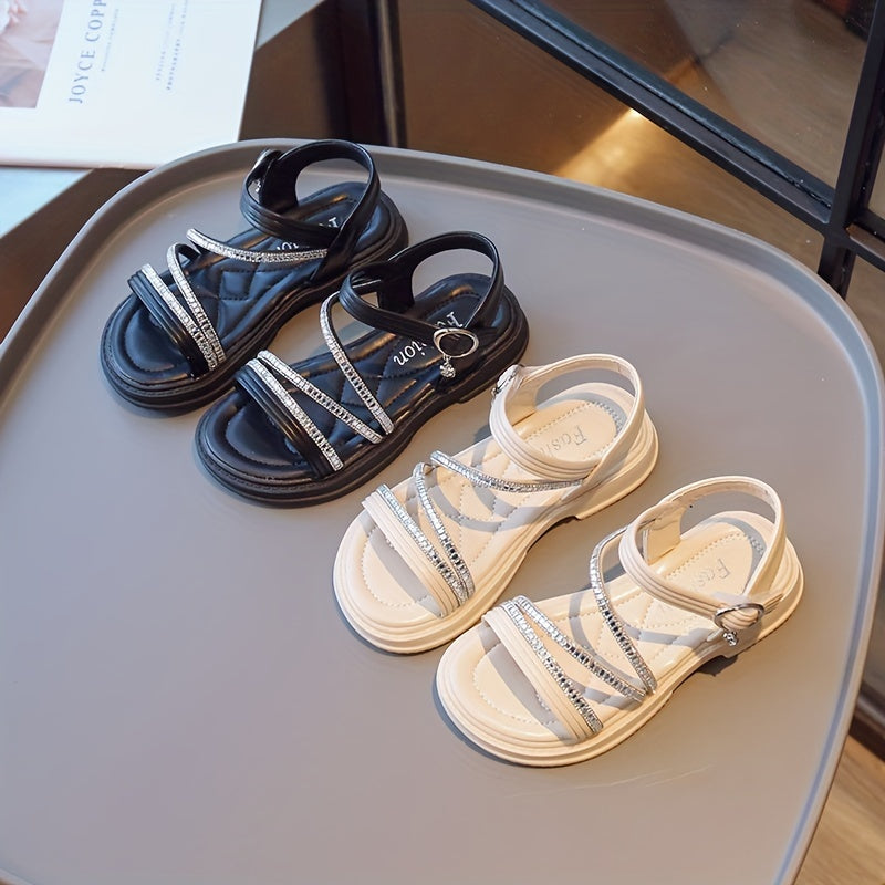 Girls Slip On Sandals Kids Casual Dress Up Shoes