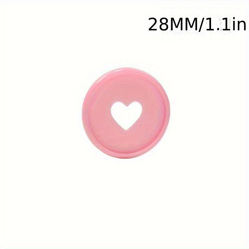 50pcs 28MM Love Round Plate Binding Buckle for Loose Leaf Hand Account Book
