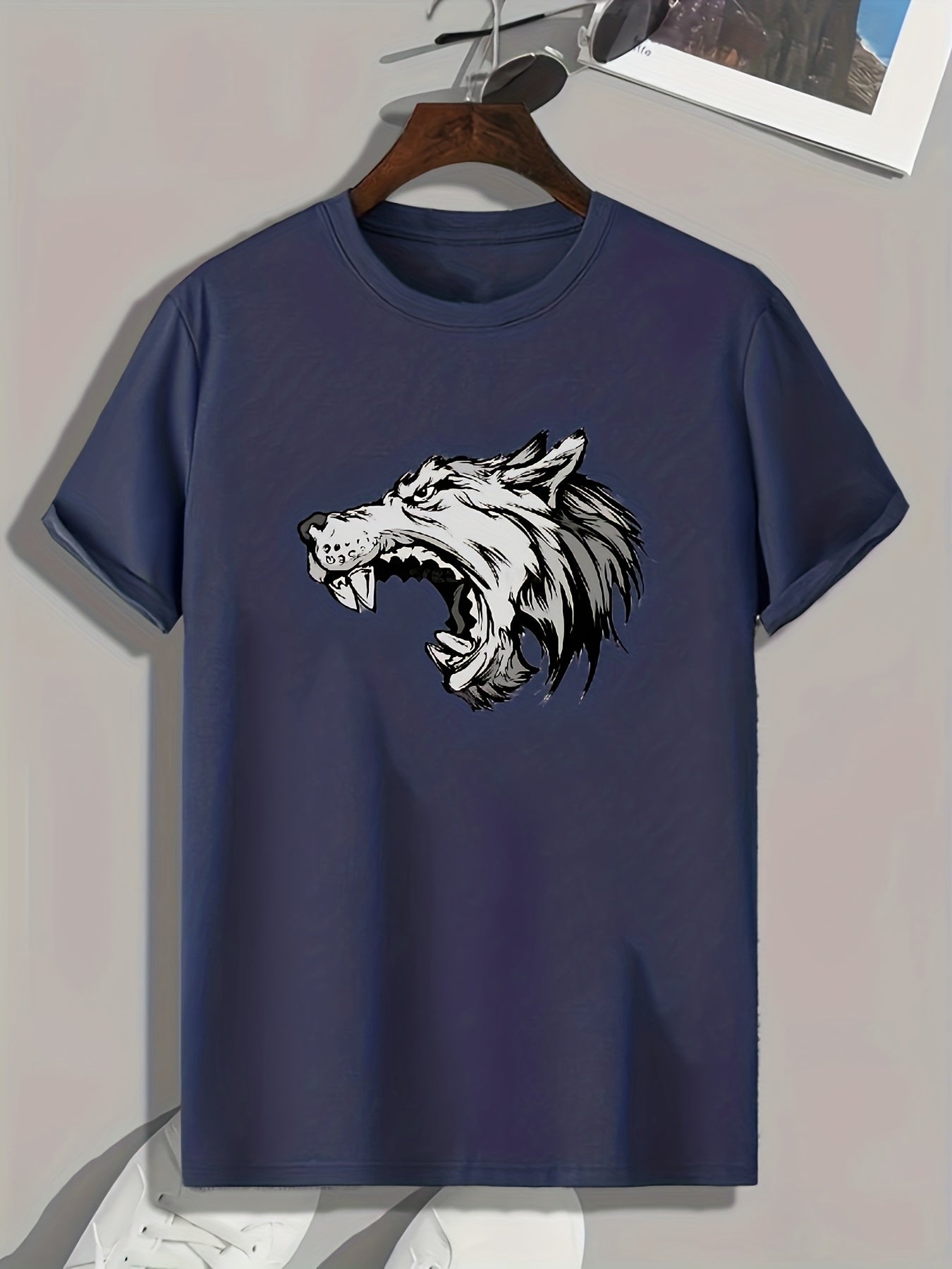 Fierce Wolf Comics Print Men's Comfy T-shirt for Outdoor Summer