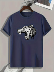 Fierce Wolf Comics Print Men's Comfy T-shirt for Outdoor Summer