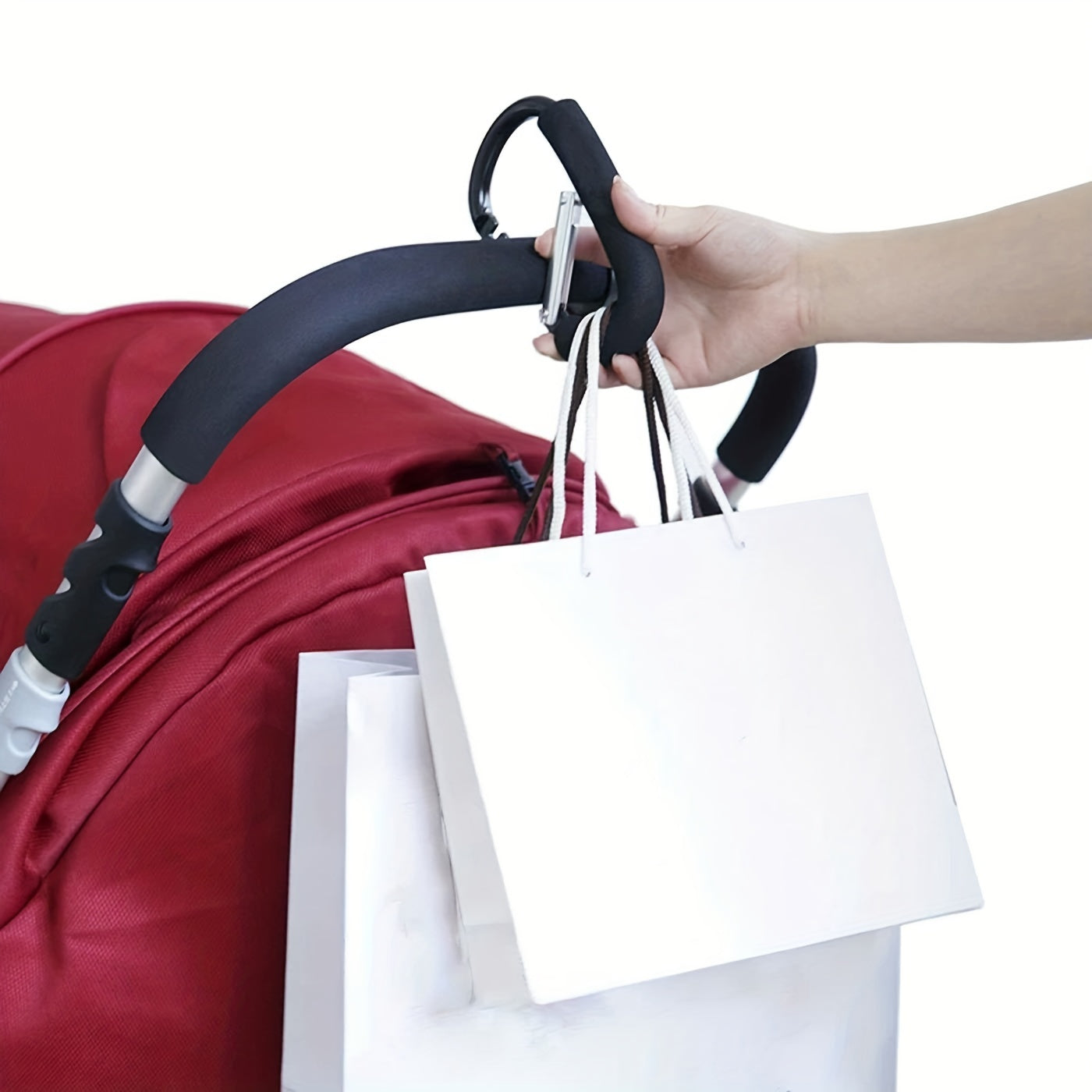 Stroller Hooks for Hanging Bags Mommy Stroller Clip Organizer Hook - 1/2 Pack