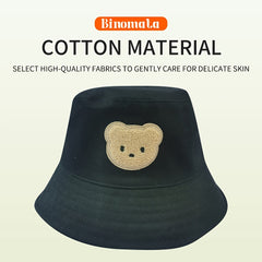 Boys Plush Bear Patch Bucket Hat Sun Hat