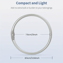 5 Packs 7.62 cm Loose Leaf Binder Rings Nickel Plated Steel