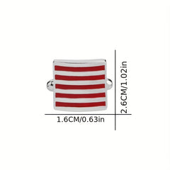 Square Striped Cufflinks Shirt Cufflinks Versatile Accessories