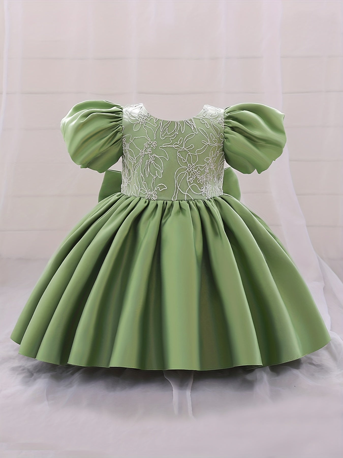 Fabulous Gown Dress With Big Bow - Girls Birthday Party Dress