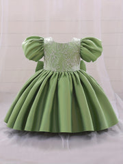Fabulous Gown Dress With Big Bow - Girls Birthday Party Dress