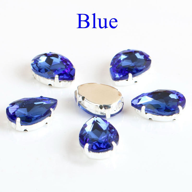 20pc Glitter Drop Crystal Rhinestone Glass Stones Beads DIY Craft Accessories