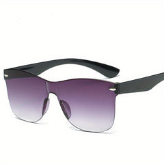 Square One piece Sunglasses Rivet Decor UV400