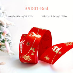 Christmas Ribbons Printed Ribbon Gift Wrapping Decoration