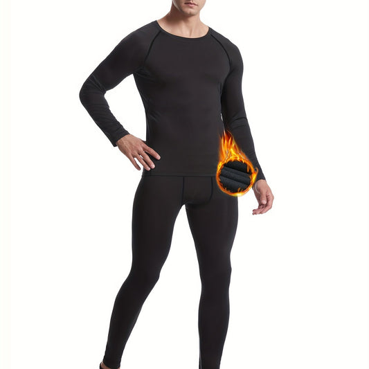Men's Thermal Compression Shirt & Leggings, Quick Dry & High Stretch
