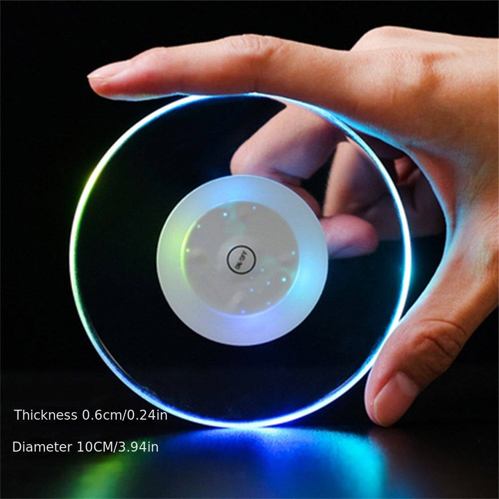 Acrylic Crystal Luminous Coaster Full Flash Base Lamp