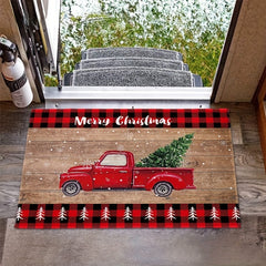 Christmas Truck Doormat Anti-fouling Portable Waterproof Mat