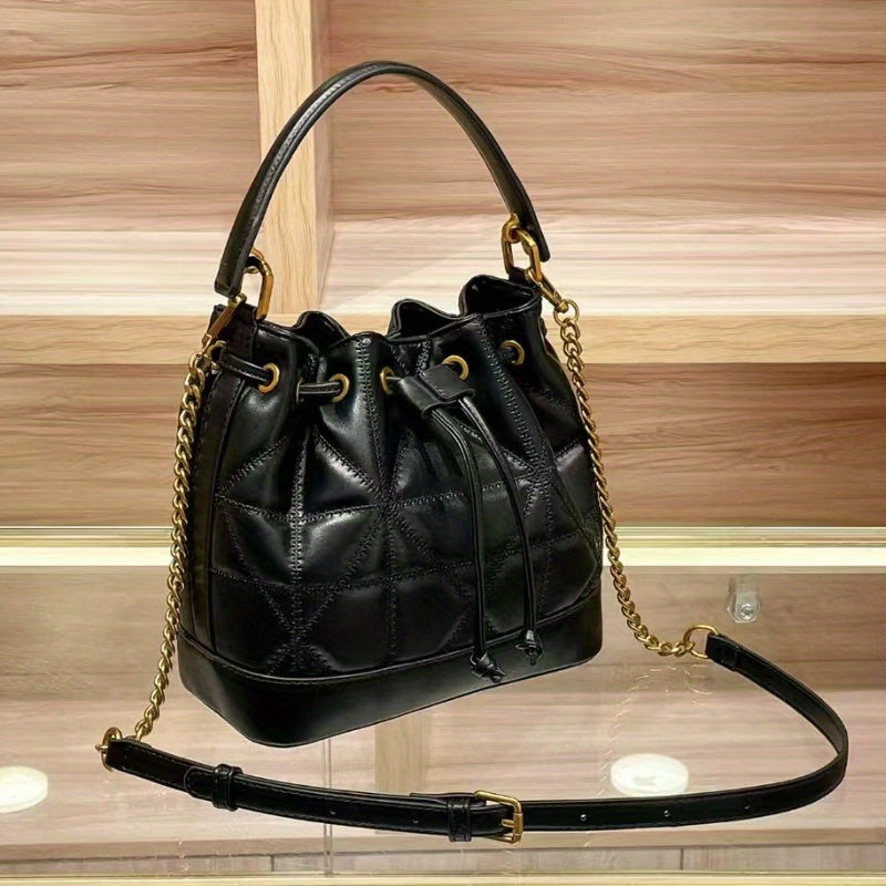 Quilted Crossbody Bag w/ Detachable Strap & Chain Detail