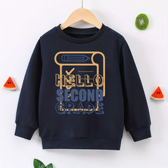 Kids Printed Casual Sweatshirt Long Sleeve Crew Neck Top