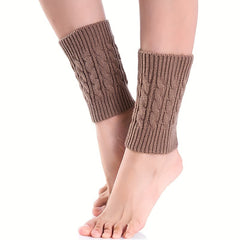 Twist Knit Leg Warmers Boot Sleeves Socks Women's Stockings