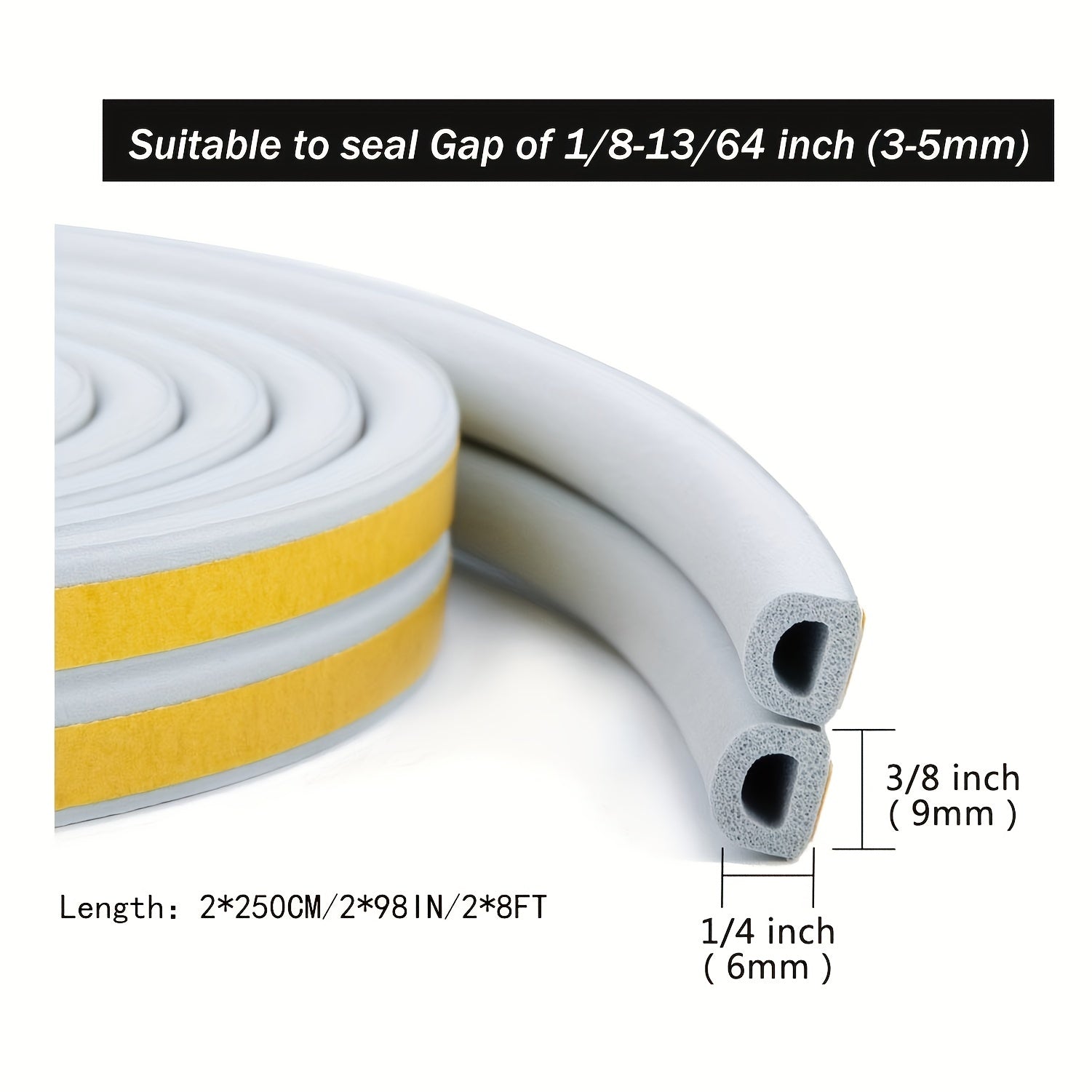 Adhesive Foam Window Seal Strip for Doors and Windows - Weatherstrip Gap Blocker