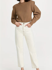 Straight Leg Denim Pants Loose Fit Ankle Length Jeans