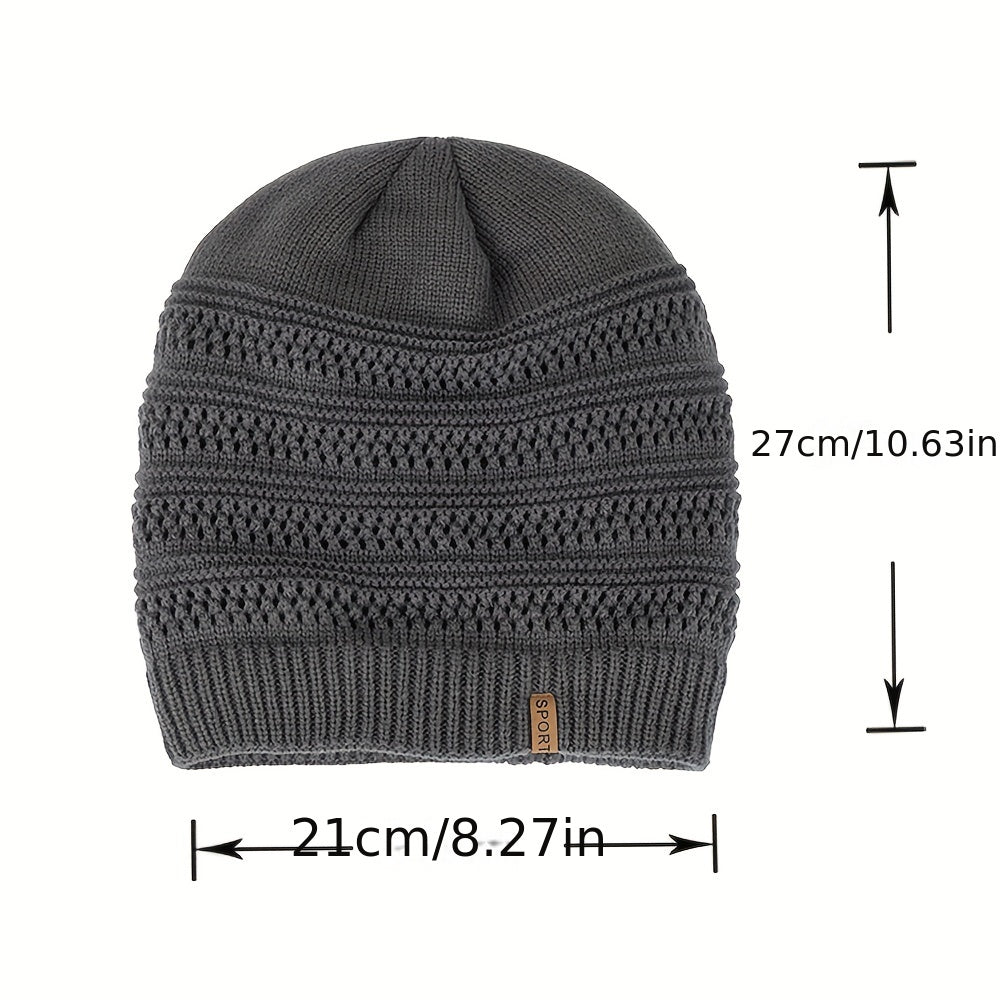 Men's Woolen Fleece Knitted Hat Thickened Warm Pullover