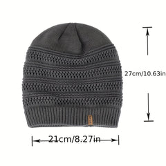 Men's Woolen Fleece Knitted Hat Thickened Warm Pullover