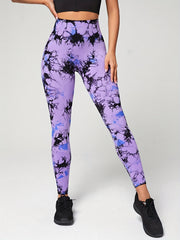 Tie Dye Sports Seamless High Waist Yoga Leggings