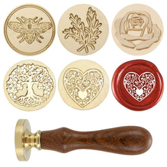 Vintage Wax Seal Stamp 25mm Brass Head Wooden Handle for Wedding Invitations