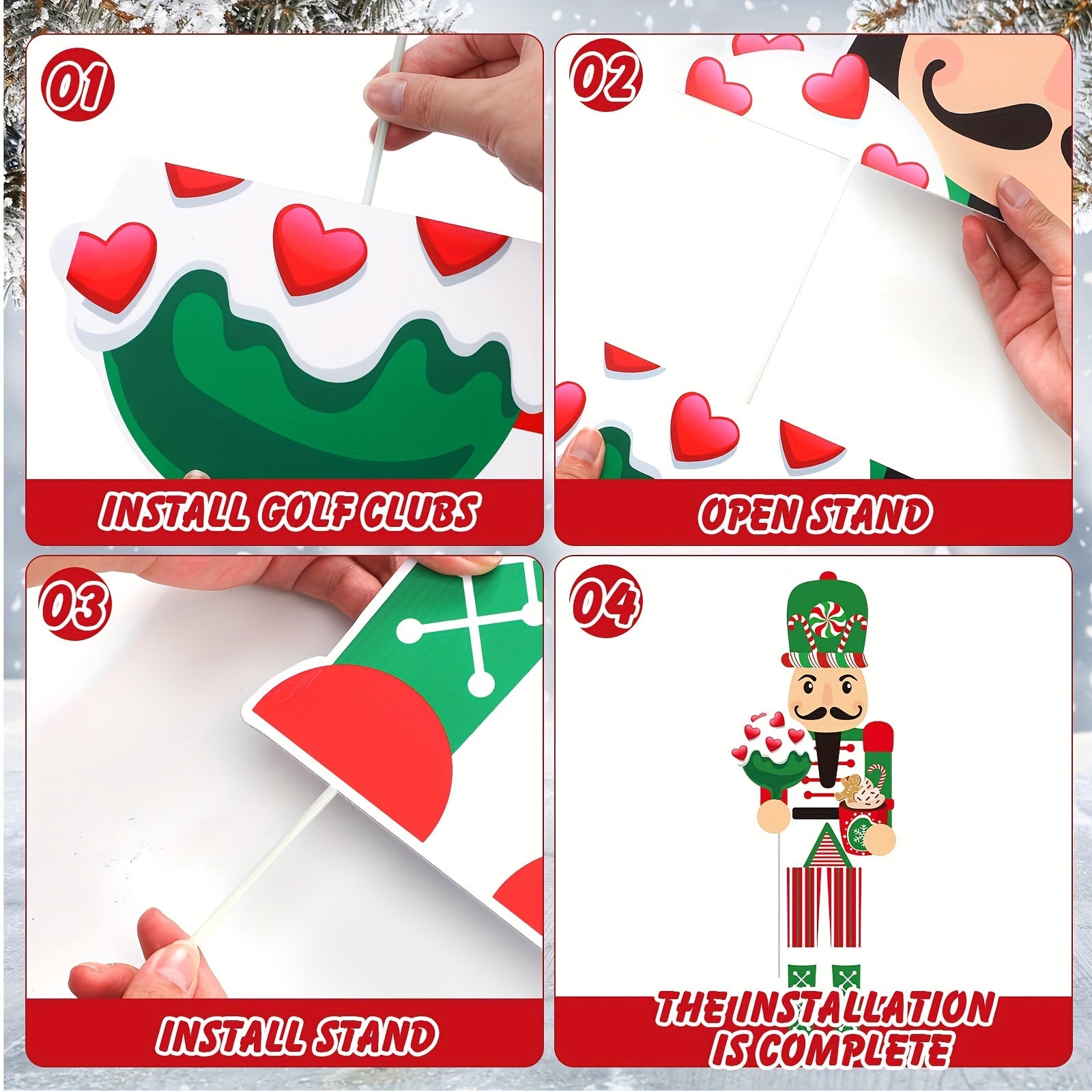 2pcs Large Nutcracker Yard Sign Outdoor Christmas Decor