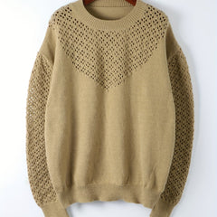 Casual Sweater Women Solid Long Sleeve Drop Shoulder Knit Jumper