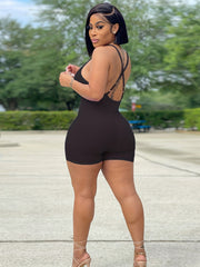 Sexy Backless V-Neck Romper Jumpsuit