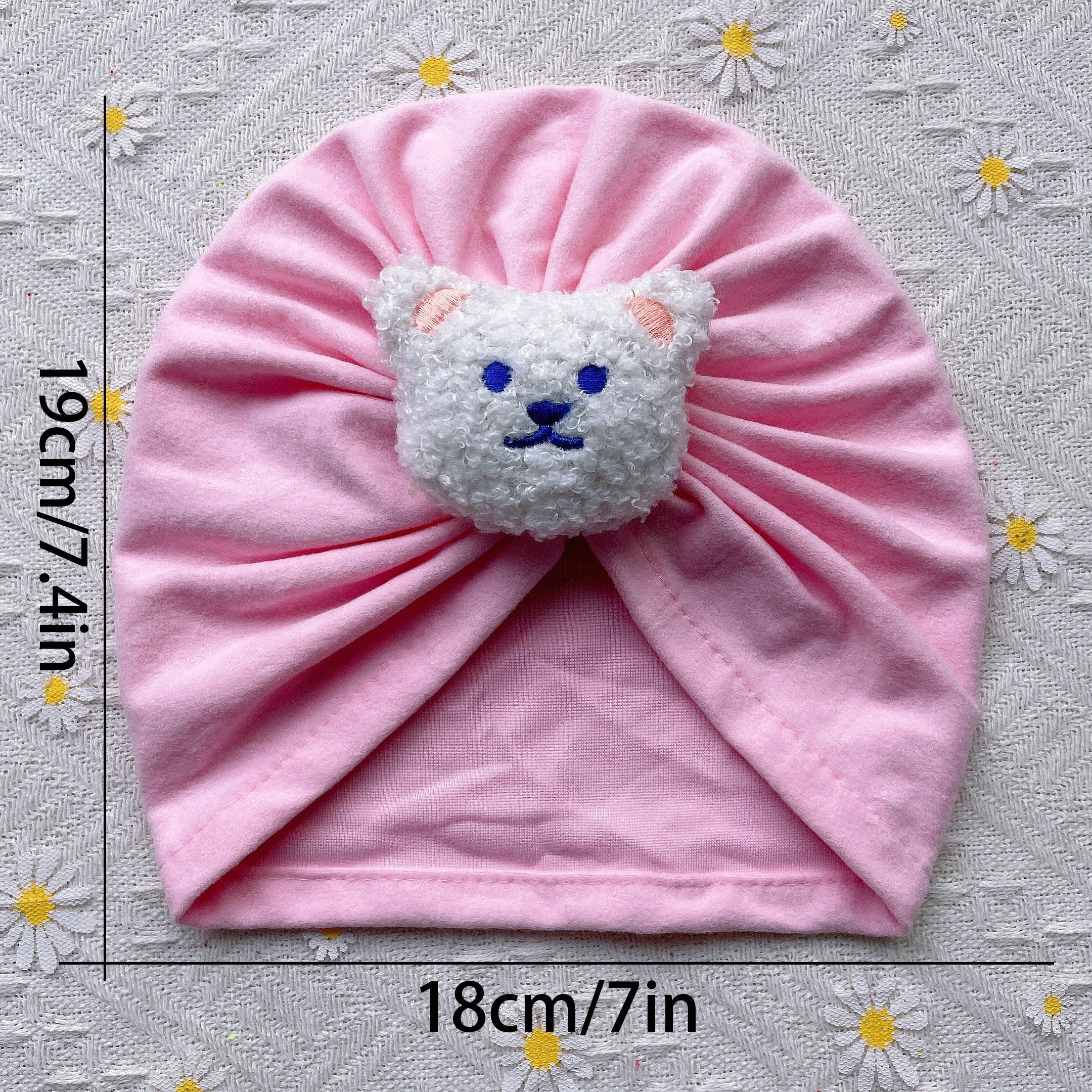 5pcs Bear Head Baby Fetal Cap Soft Pullover Hat for Newborns