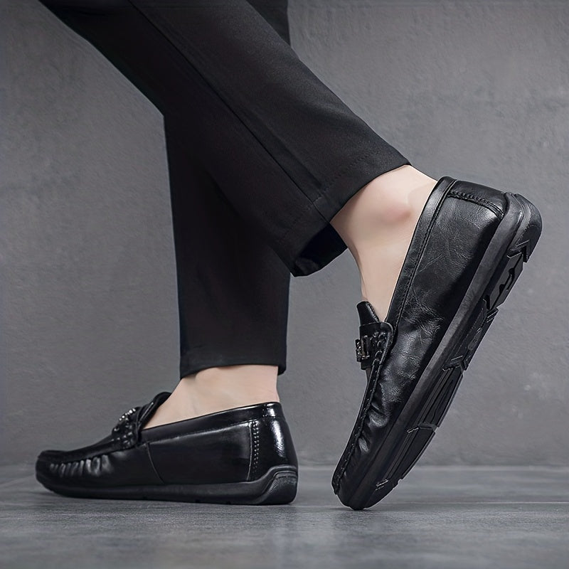 Men's Metallic Decor Moc Toe Loafers
