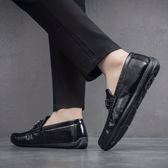 Men's Metallic Decor Moc Toe Loafers