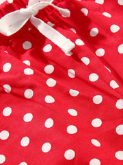 Toddler Girls Polka Dot Graphic Bow Front Elastic Waist Thin Casual Sports Jogge