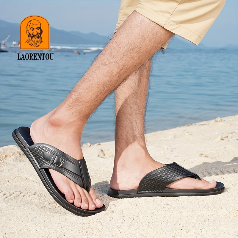 LAORENTOU Men's Flip Flops Lightweight Non Slip Thong Sandals