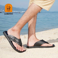 LAORENTOU Men's Flip Flops Lightweight Non Slip Thong Sandals