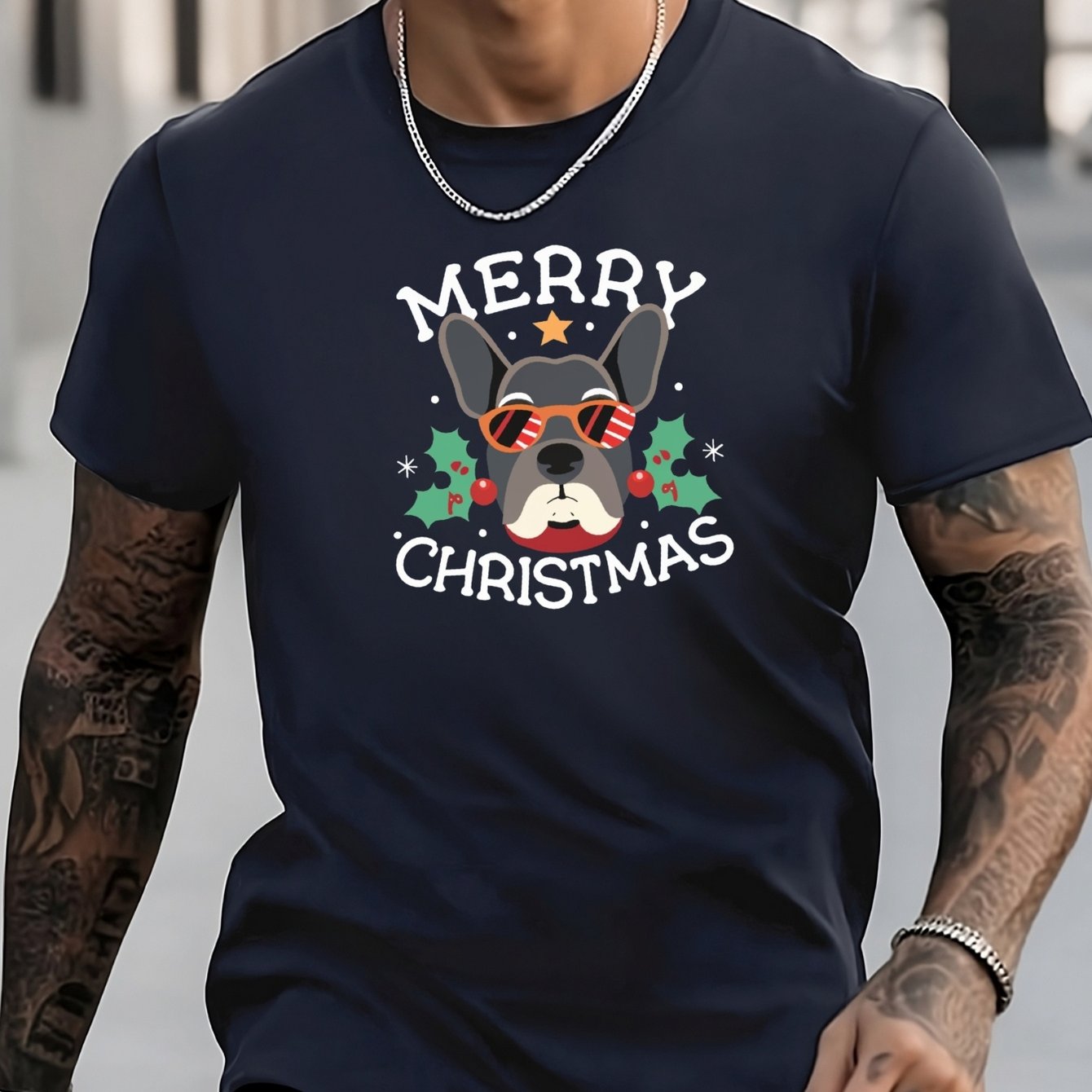 Men's Dog Pattern Shirt Short Sleeve Tee Top